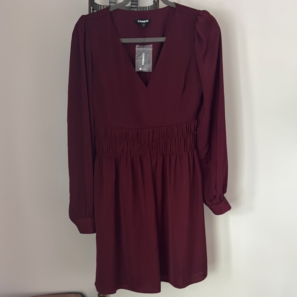 Chicwish Red Smocked Sundress with Bishop Sleeves